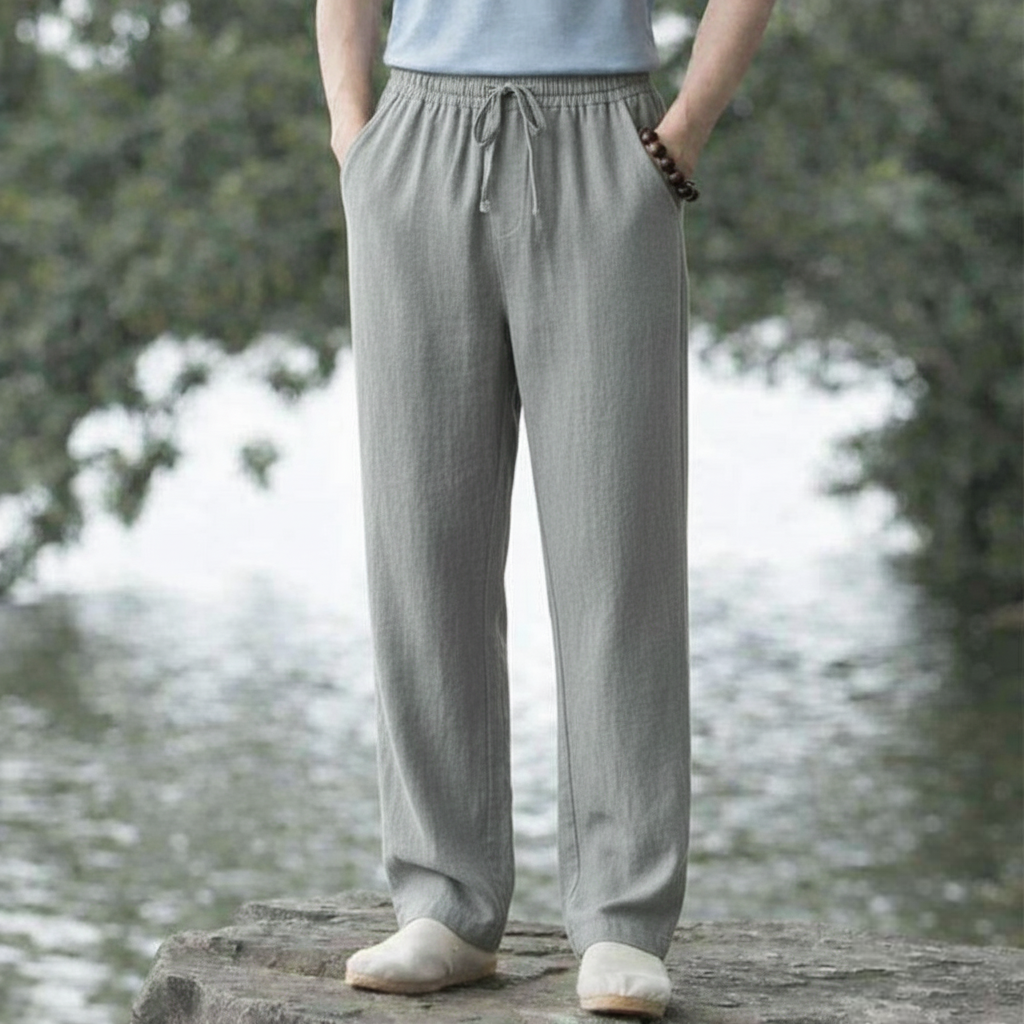 Linen-Cotton Relaxed Fit Pants