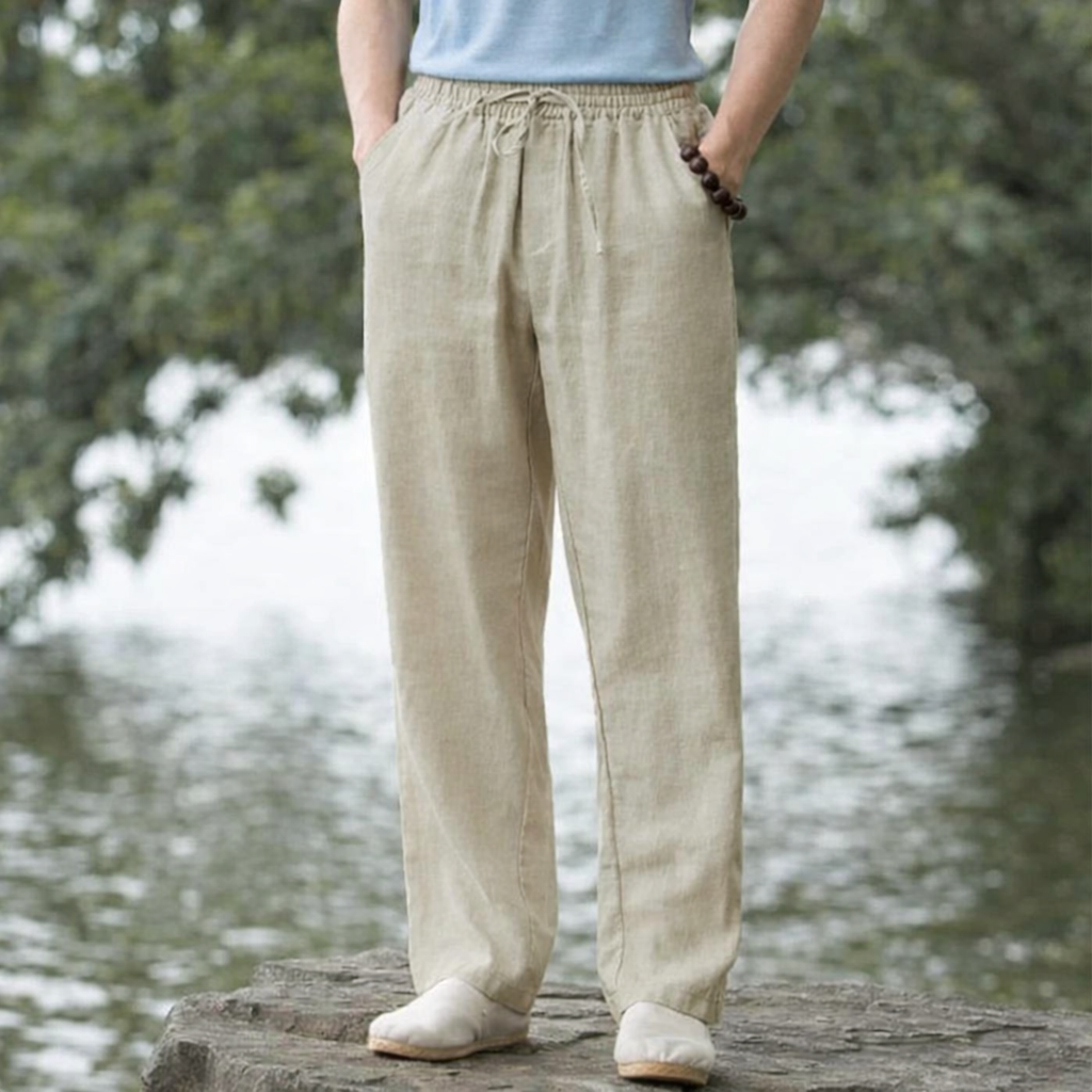 Linen-Cotton Relaxed Fit Pants